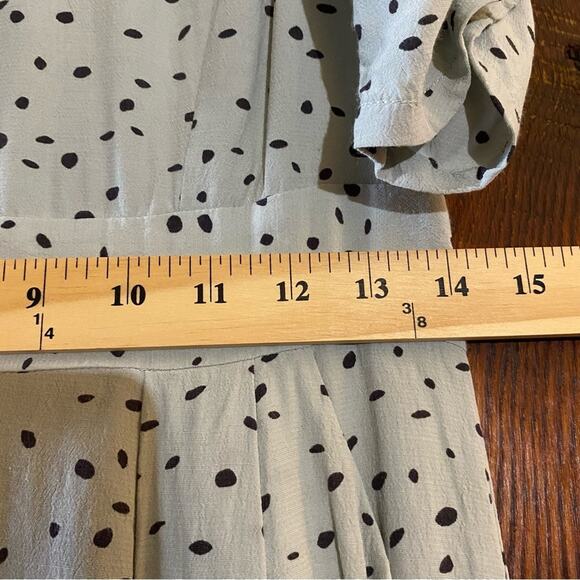 BCBGeneration Polka Dot Mini Dress Size 8 Mint Green Low Back 1/2 Sleeve Dress - Picture 9 of 10